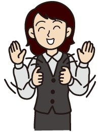 こんばんはの手話イラスト